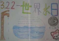 3.22世界水日手抄报图片，节水标志