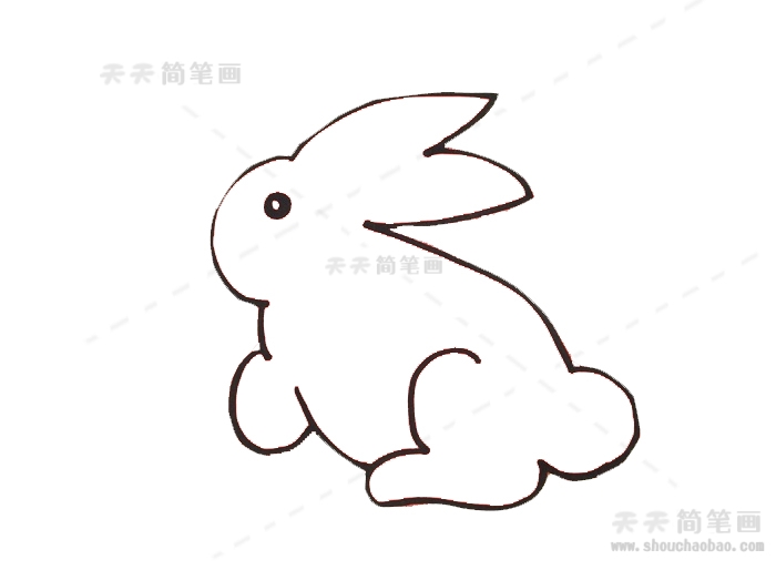 1,首先在中间画上兔子的两只大耳朵,同学们在画的时候,可以考虑