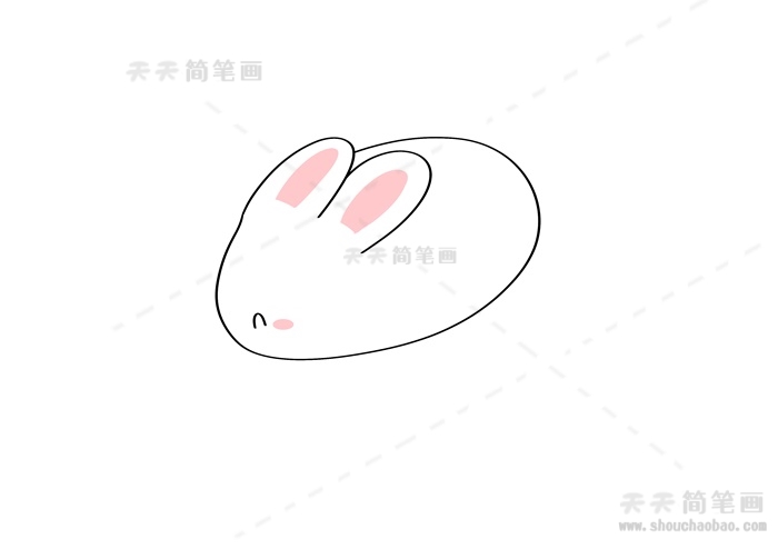 三步画小兔子简笔画怎么画,十分简单的兔子简笔画模板