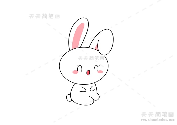 幼儿简笔画兔子简笔画步骤教程，非常可爱的小白兔简笔画