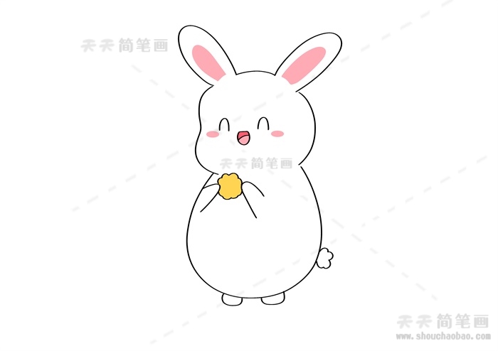 站立可爱小兔子简笔画教程，超可爱的小兔子怎么画