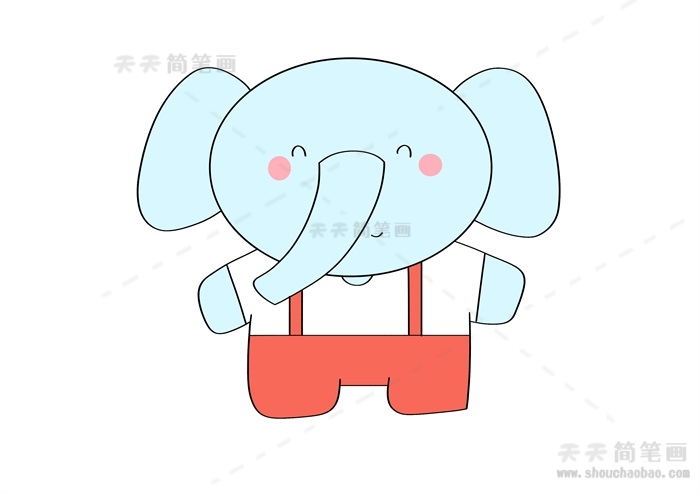 大象的简易画法一步一步教，大象简笔画步骤教程