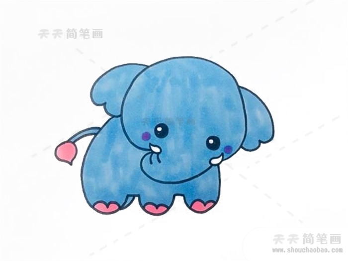 大象宝宝怎么画简笔画，超级可爱的大象简笔画教程