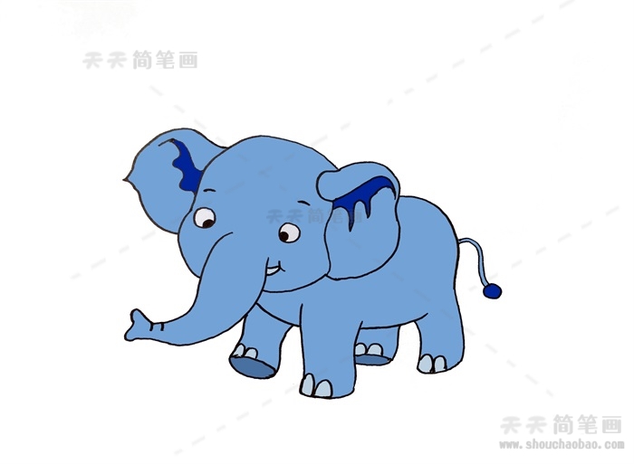 大象怎么画简单又可爱，大象的画法儿童简笔画