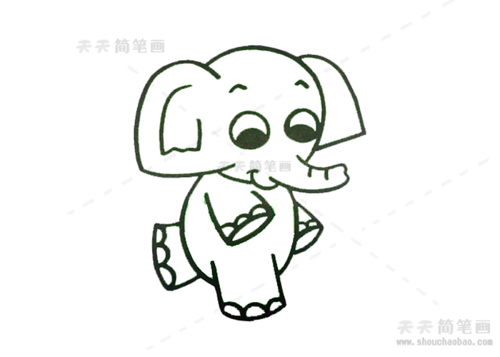 简单的画大象简笔画怎么画，画一个简单的大象简笔画