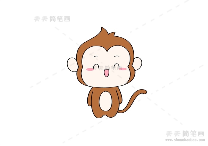 小猴子怎么画最简单，好看又好画的卡通小猴子简笔画