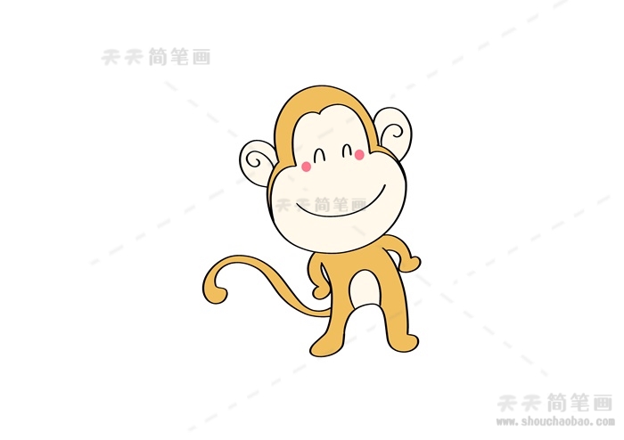 快速学会卡通猴子简笔画，猴子简笔画的好看又方便套用模板