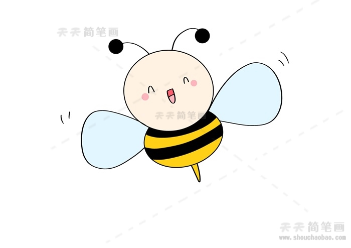 小动物蜜蜂简笔画怎么画蜜蜂简笔画超简单教程