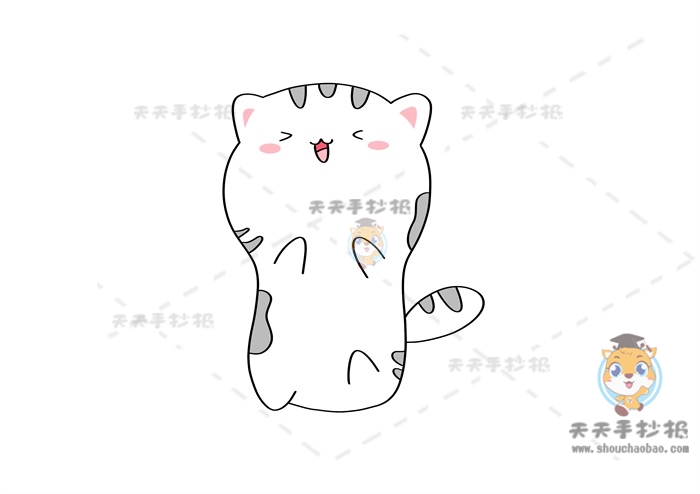 趣味性强的猫简笔画怎么画，超级简单的猫简笔画步骤教程