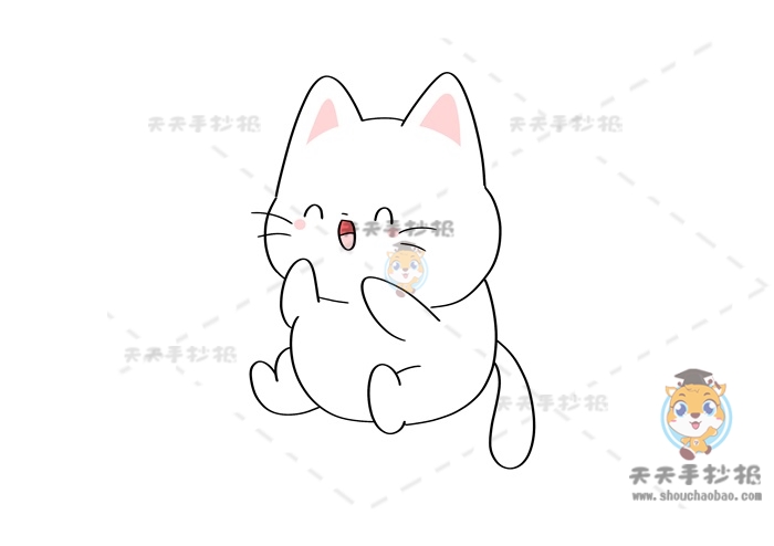活泼可爱的猫简笔画教程模板，卡通猫简笔画怎么画出来的