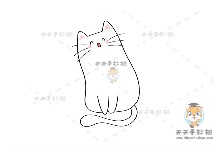 猫简笔画怎么画可爱步骤又少，怎么画好一幅简单可爱的猫简笔画