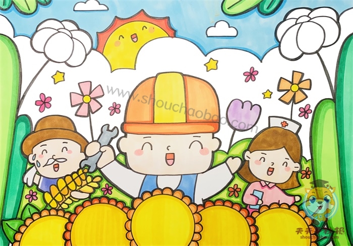 幼儿园劳动节绘画作品图片
